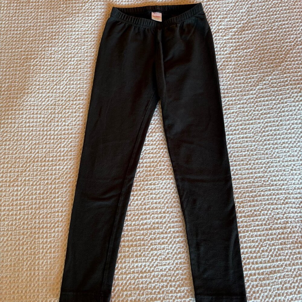 Hanna Andersson Black Leggings 140 US 10 Cotton Girls